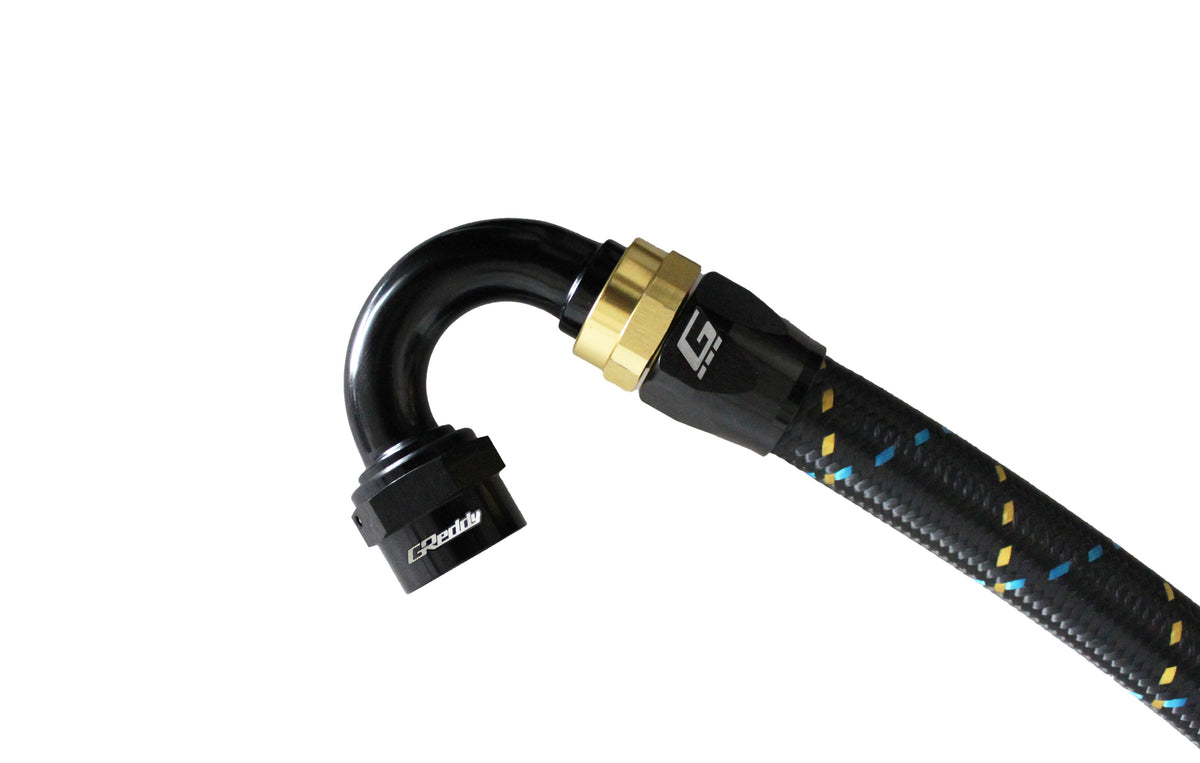 GReddy - GReddy -04 AN Swivel Hose End(s) - Black / Gold anodized - 12800460