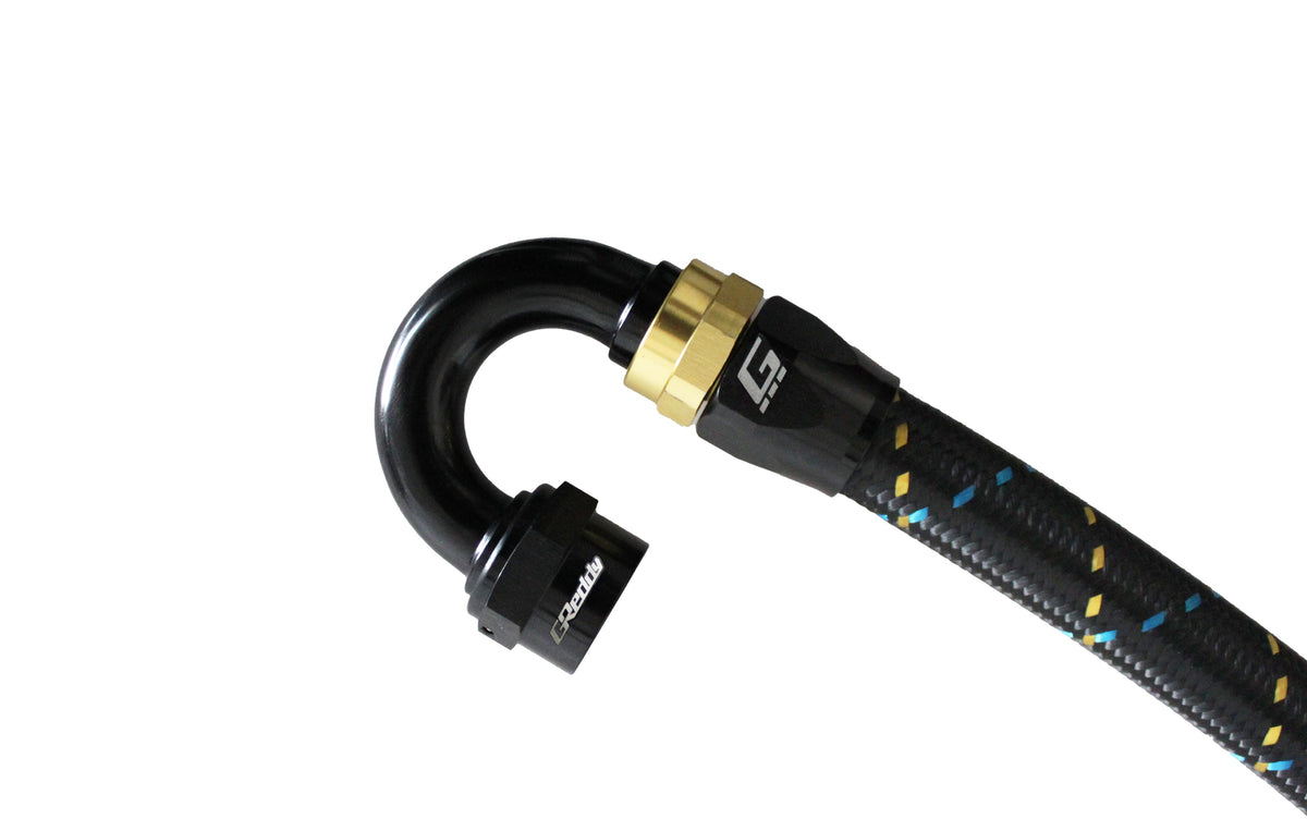 GReddy - GReddy -04 AN Swivel Hose End(s) - Black / Gold anodized - 12800460