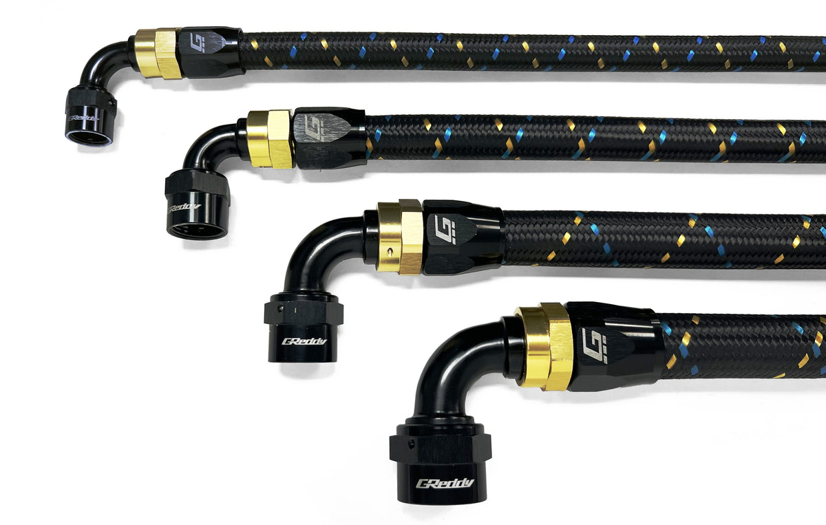 GReddy - GReddy -12 AN Swivel Hose End(s) - Black / Gold anodized - 12801245