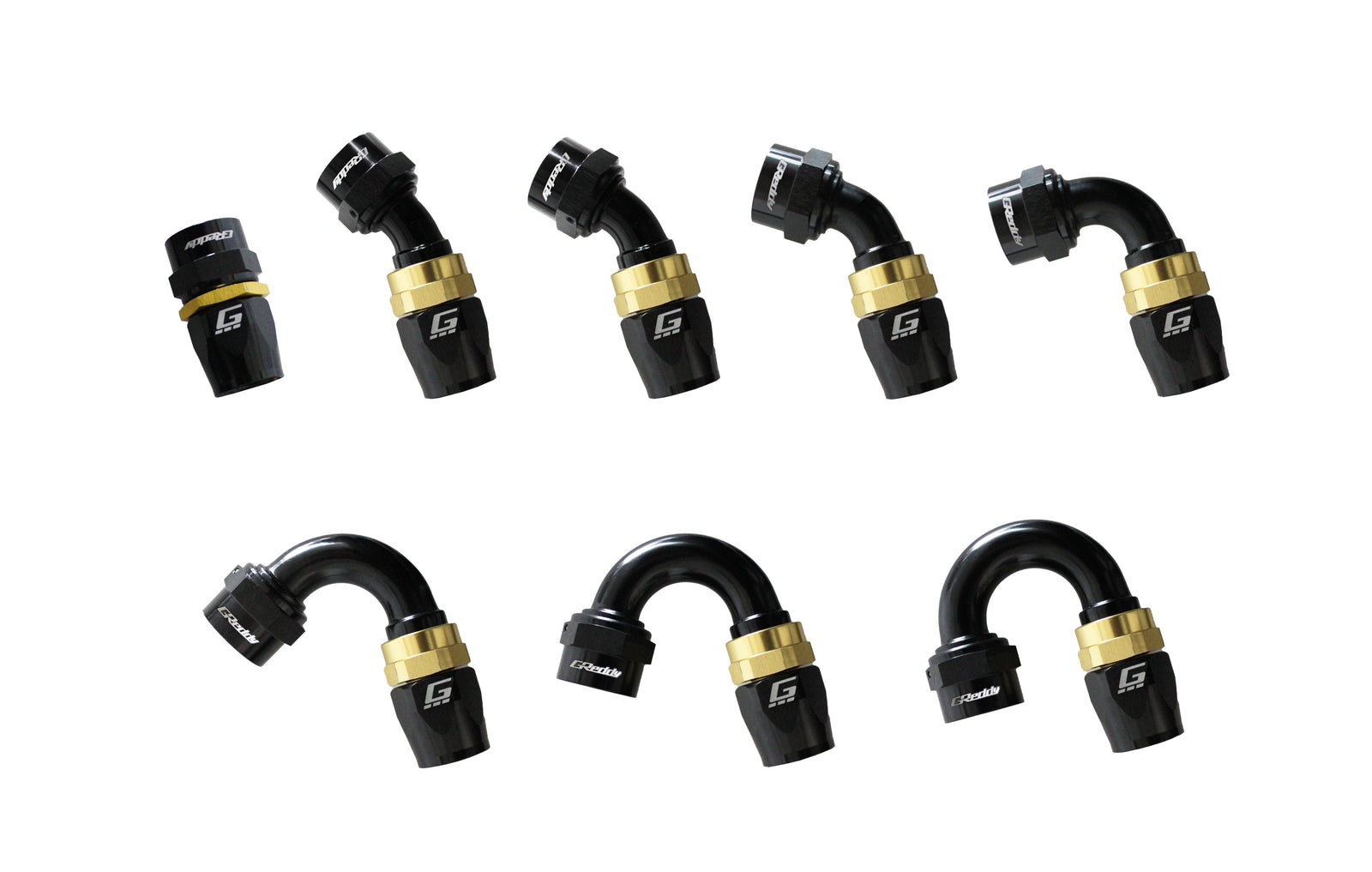 GReddy - GReddy -06 AN Swivel Hose End(s) - Black / Gold anodized - 12800600
