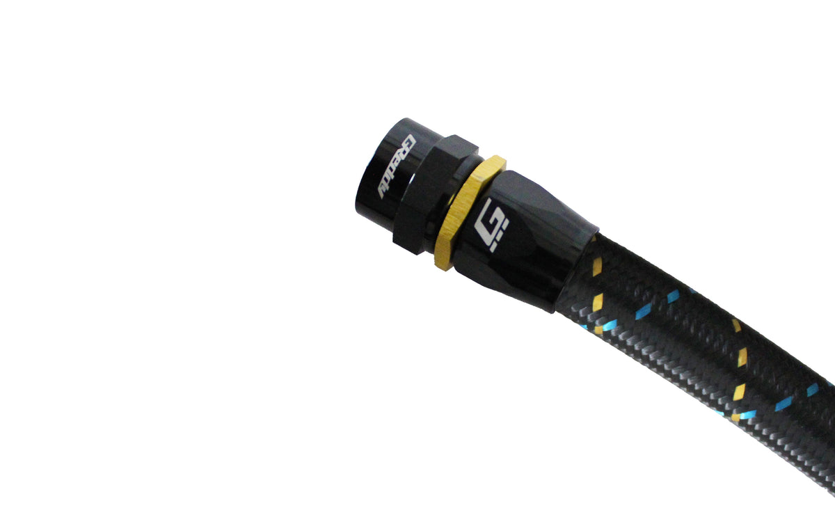 GReddy - GReddy -08 AN Swivel Hose End(s) - Black / Gold anodized - 12800815