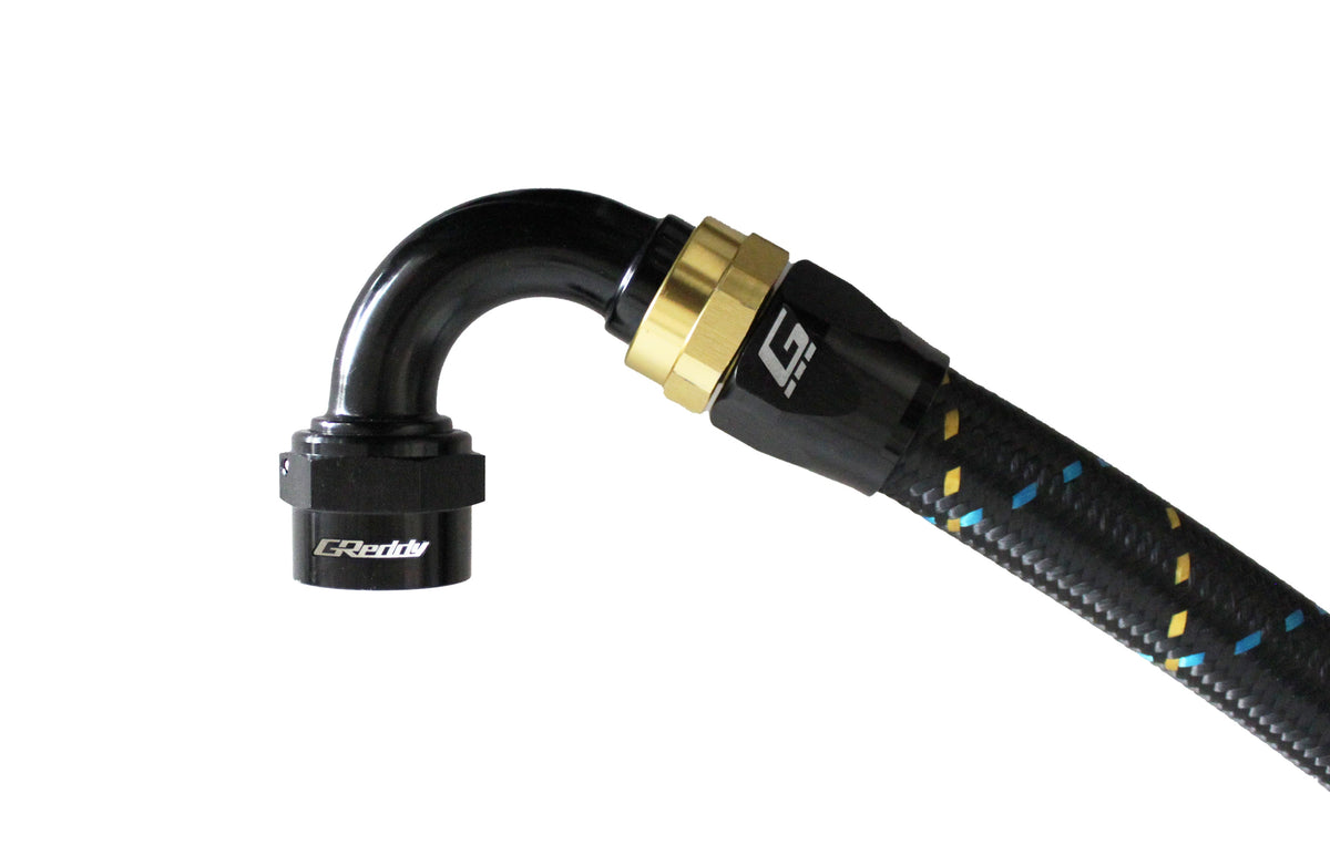 GReddy - GReddy -08 AN Swivel Hose End(s) - Black / Gold anodized - 12800815
