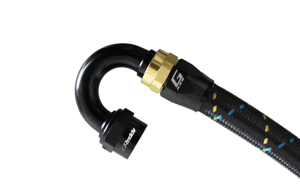 GReddy - GReddy -08 AN Swivel Hose End(s) - Black / Gold anodized - 12800830