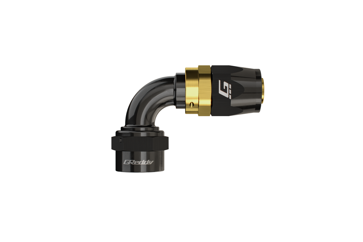 GReddy - GReddy -08 AN Swivel Hose End(s) - Black / Gold anodized - 12800815