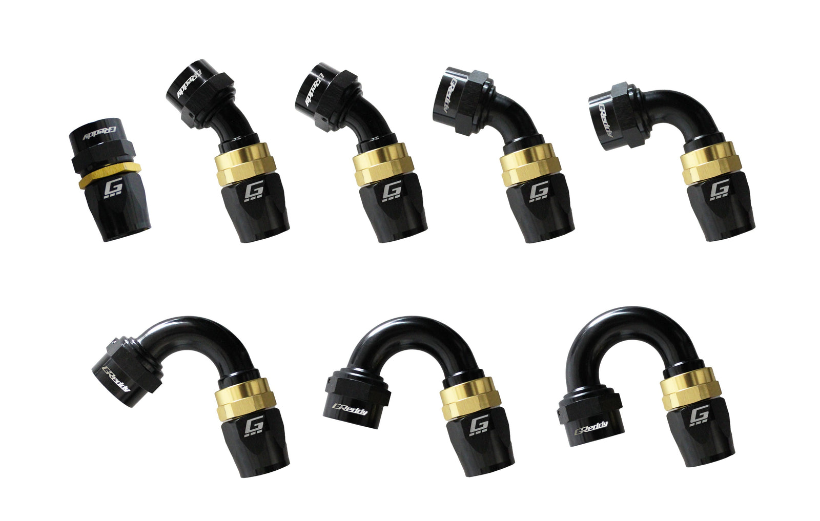 GReddy - GReddy -08 AN Swivel Hose End(s) - Black / Gold anodized - 12800890