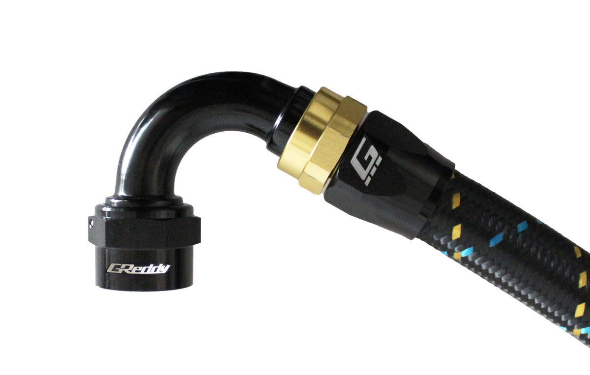 GReddy - GReddy -10 AN Swivel Hose End(s) - Black / Gold anodized - 12801015