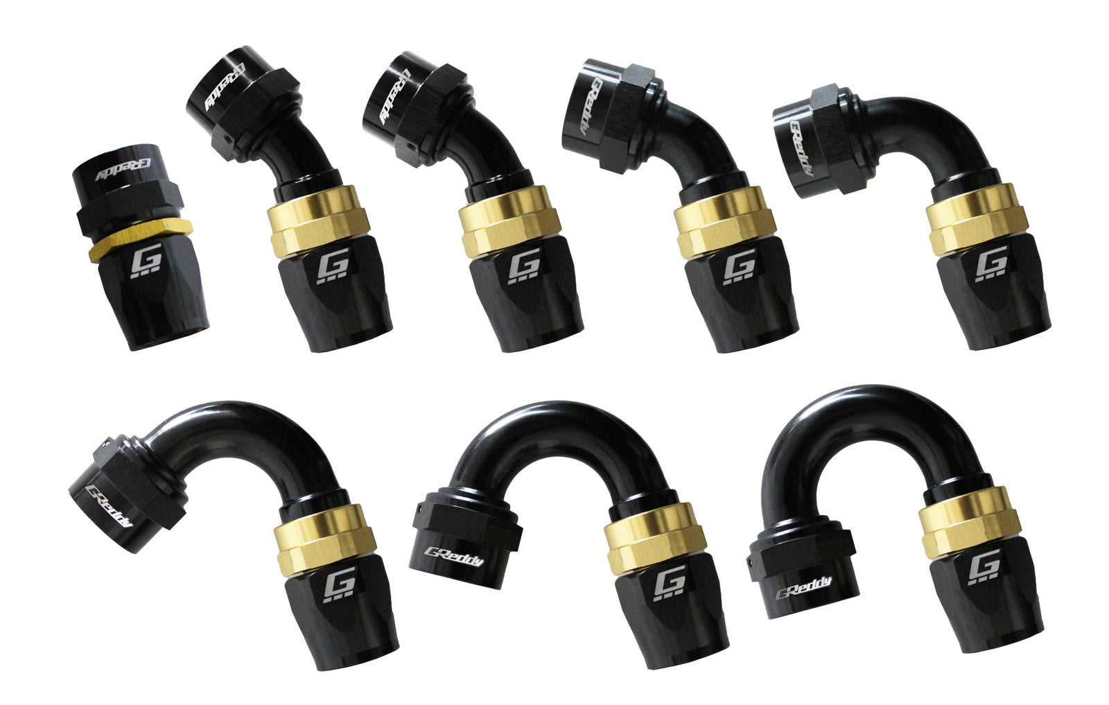 GReddy - GReddy -10 AN Swivel Hose End(s) - Black / Gold anodized - 12801018