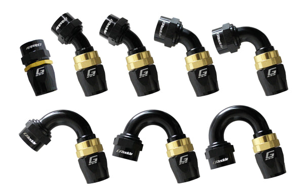 GReddy - GReddy -10 AN Swivel Hose End(s) - Black / Gold anodized - 12801090