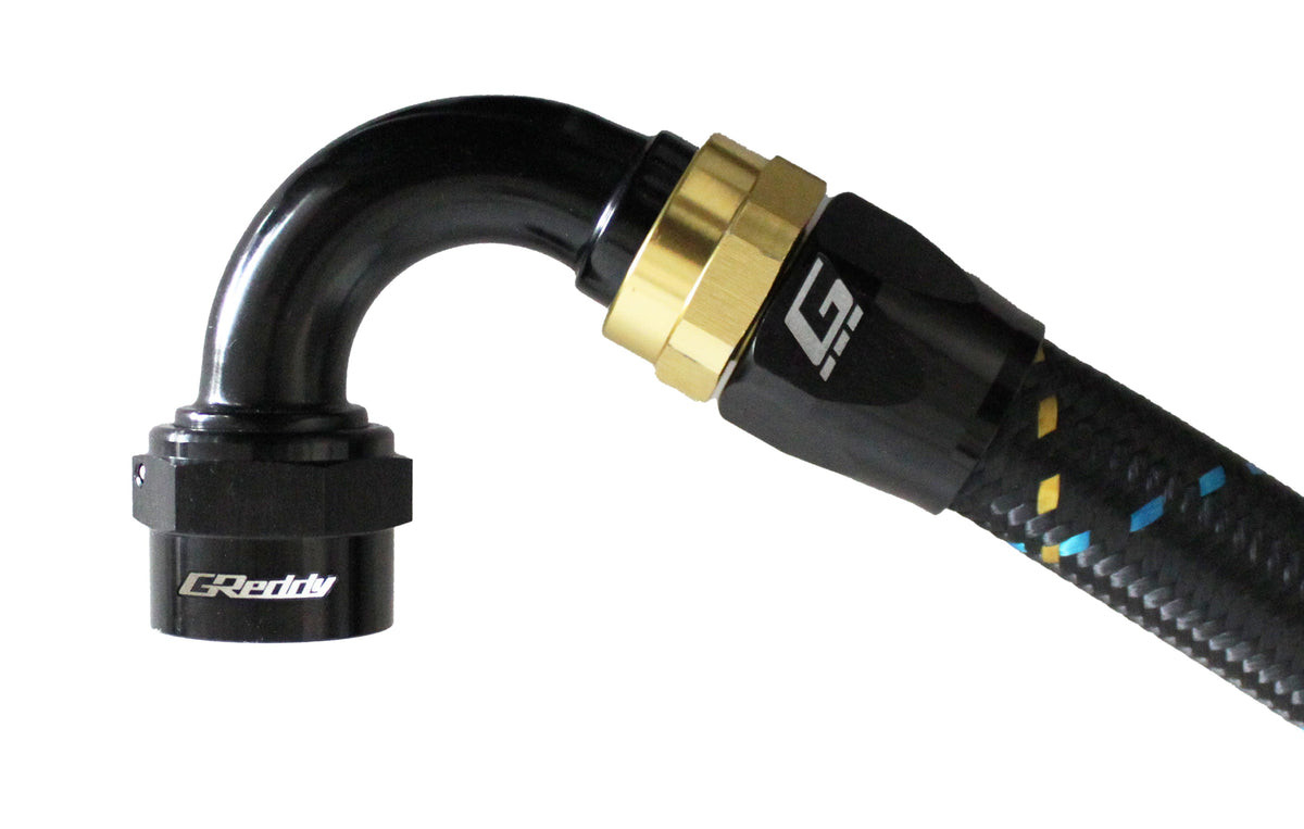 GReddy - GReddy -12 AN Swivel Hose End(s) - Black / Gold anodized - 12801245