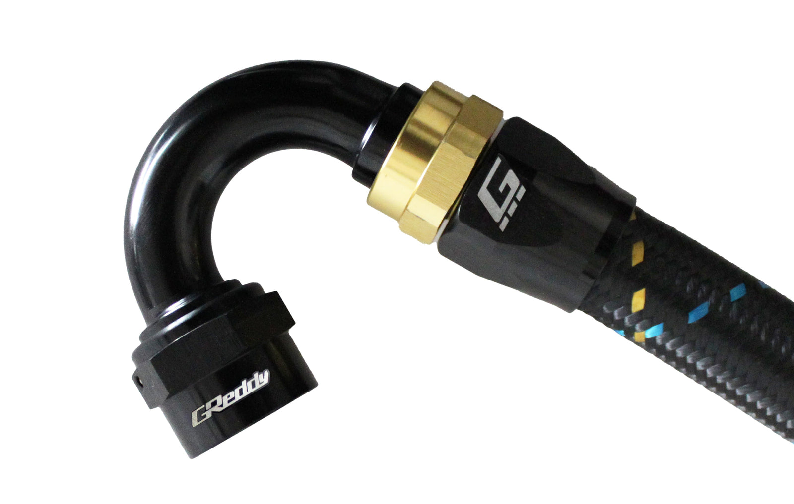 GReddy - GReddy -12 AN Swivel Hose End(s) - Black / Gold anodized - 12801215