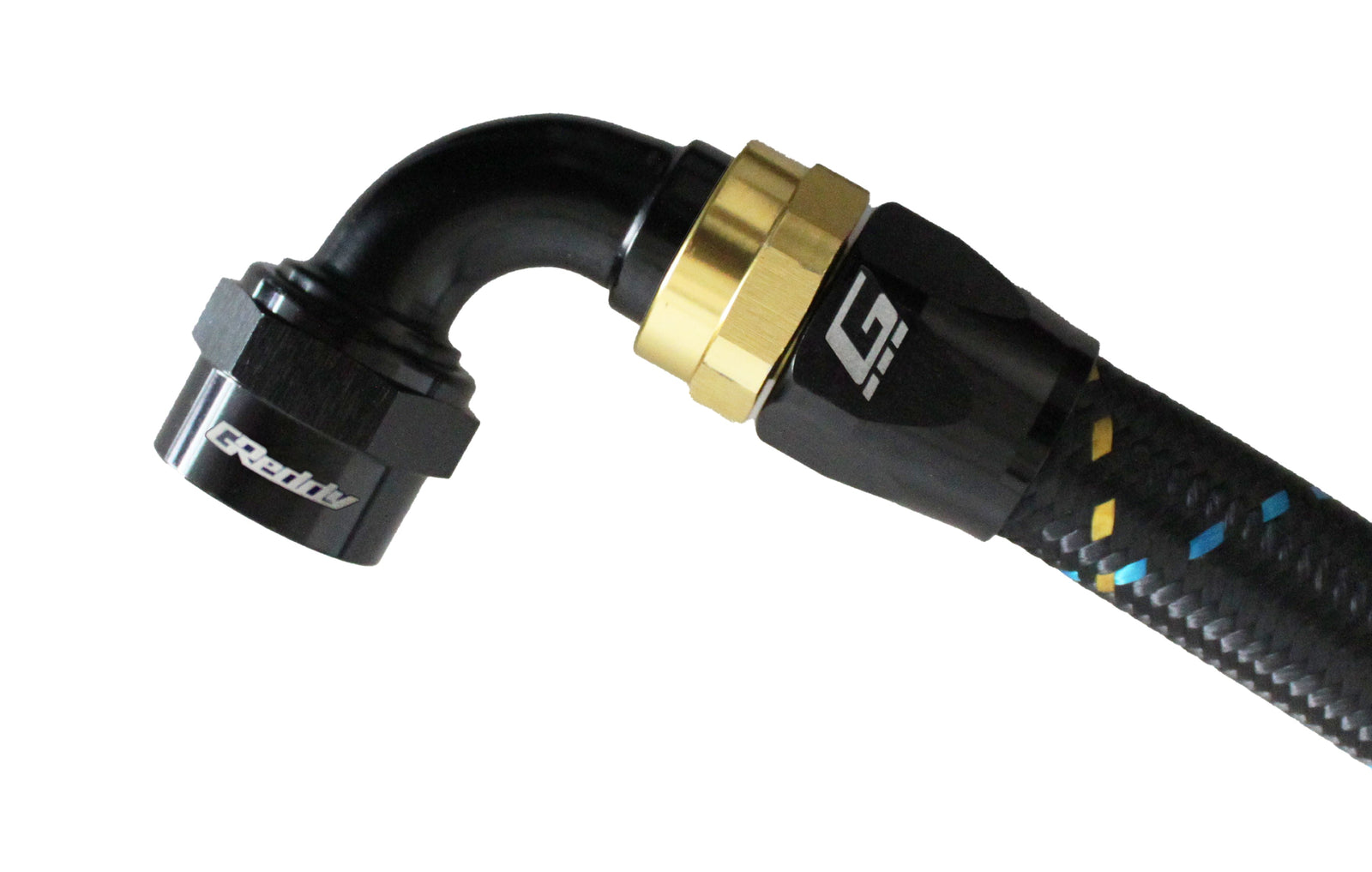 GReddy - GReddy -12 AN Swivel Hose End(s) - Black / Gold anodized - 12801290