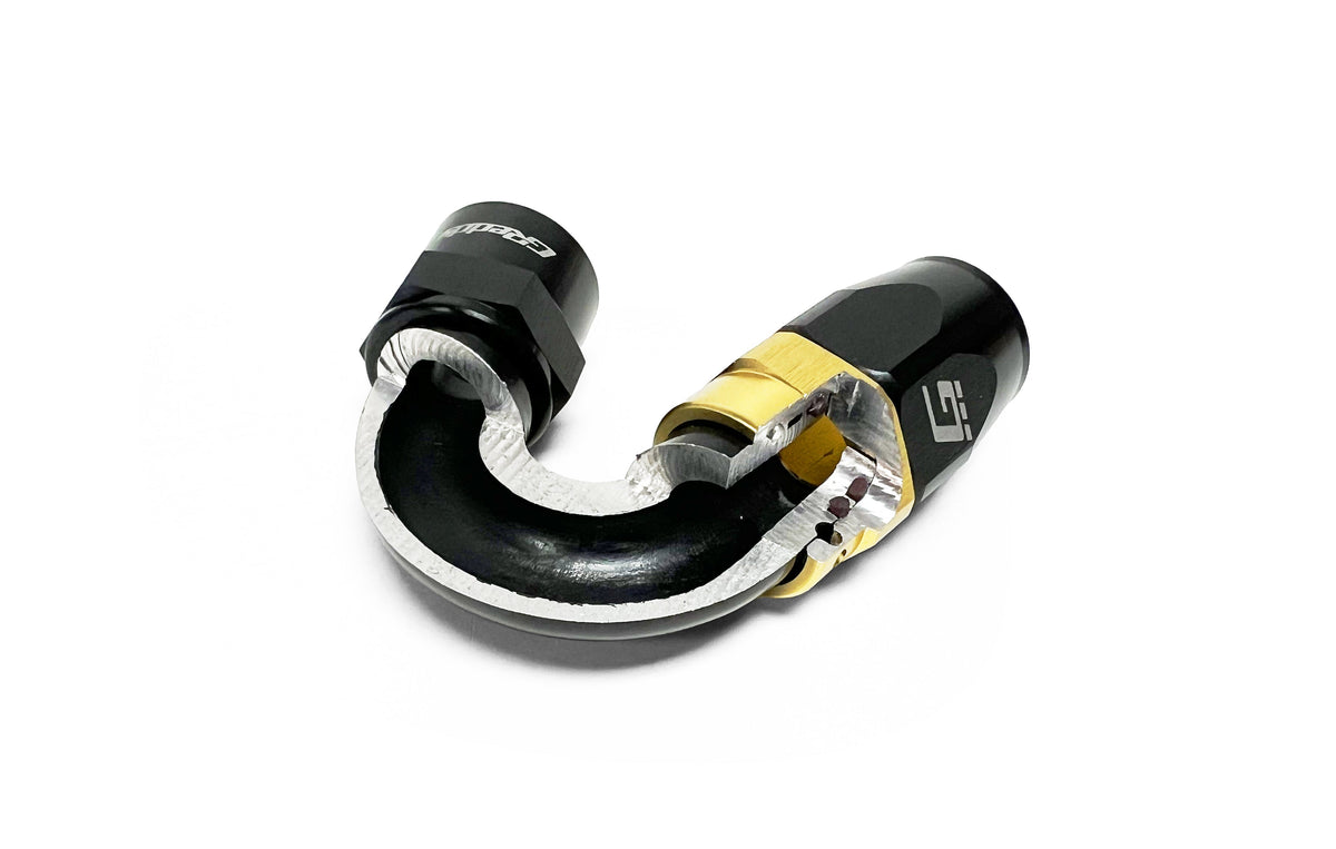 GReddy - GReddy -12 AN Swivel Hose End(s) - Black / Gold anodized - 12801230