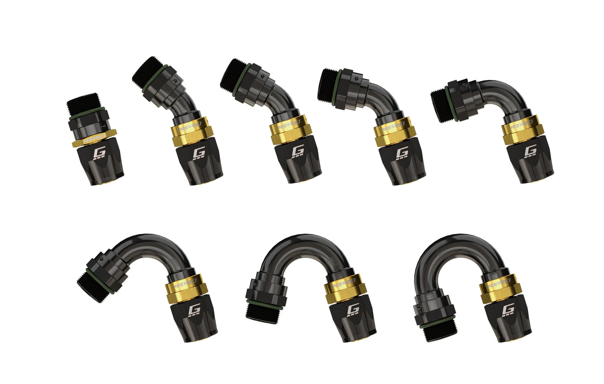 GReddy - GReddy -06 ORB male Swivel Hose End(s) - Black / Gold anodized - 12810630