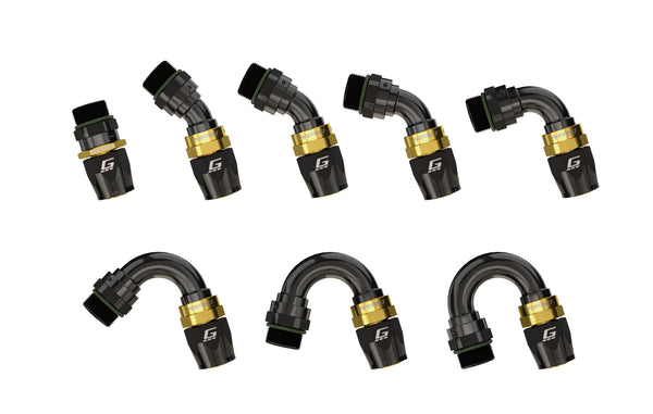 GReddy - GReddy -06 ORB male Swivel Hose End(s) - Black / Gold anodized - 12810618