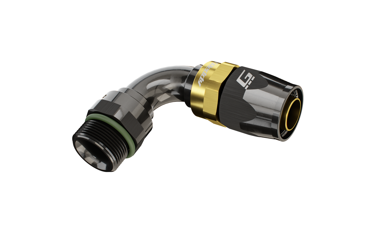 GReddy - GReddy -08 ORB male Swivel Hose End(s) - Black / Gold anodized - 12810815