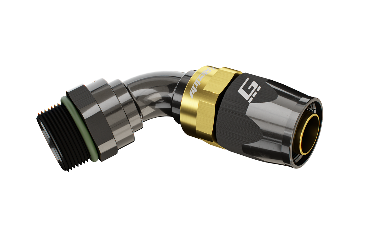 GReddy - GReddy -10 ORB male Swivel Hose End(s) - Black / Gold anodized - 12811045