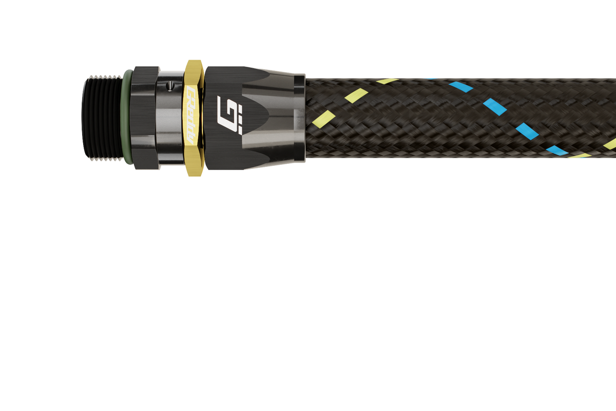 GReddy - GReddy -12 ORB male Swivel Hose End(s) - Black / Gold anodized - 12811260