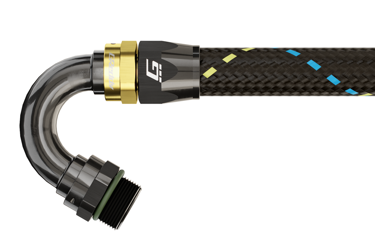 GReddy - GReddy -10 ORB male Swivel Hose End(s) - Black / Gold anodized - 12811000