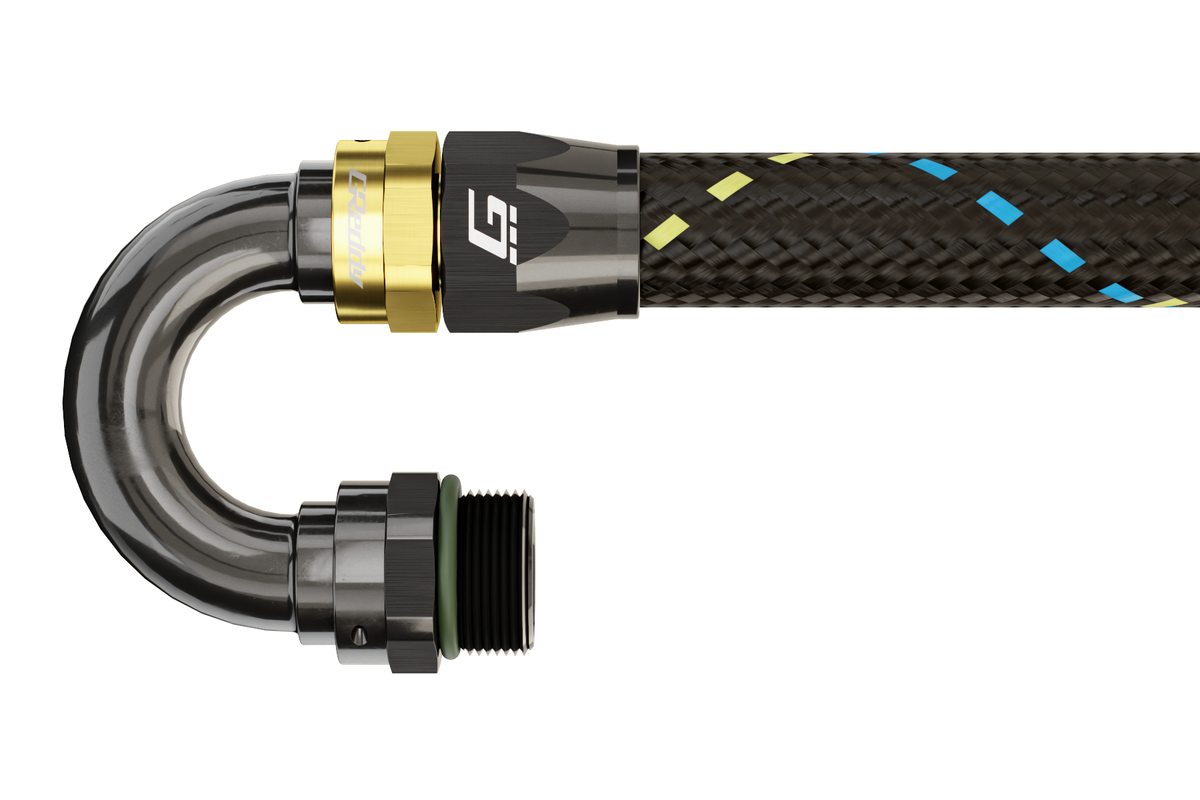 GReddy - GReddy -12 ORB male Swivel Hose End(s) - Black / Gold anodized - 12811230