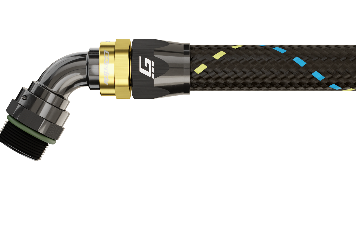 GReddy - GReddy -10 ORB male Swivel Hose End(s) - Black / Gold anodized - 12811012