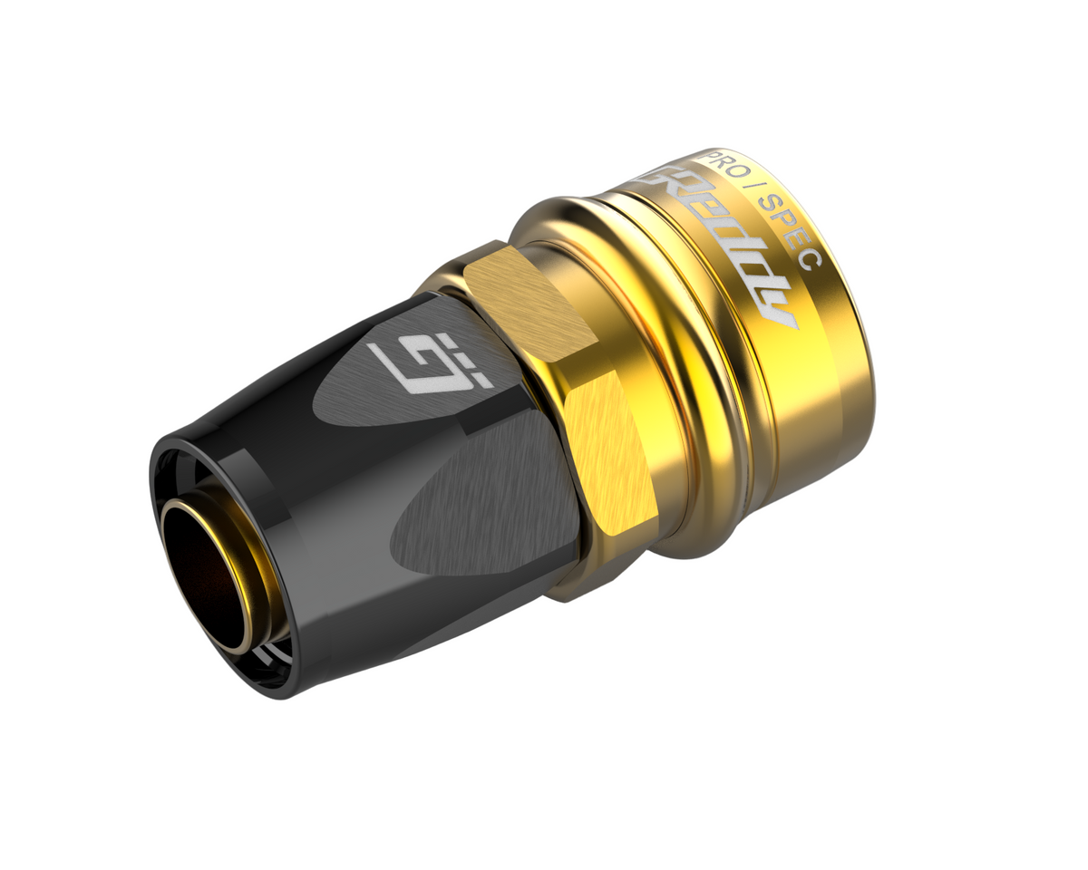 GReddy - GReddy PRO/SPEC -16 Quick-Release Swivel Hose End(s) - Black / Gold anodized - 12871604