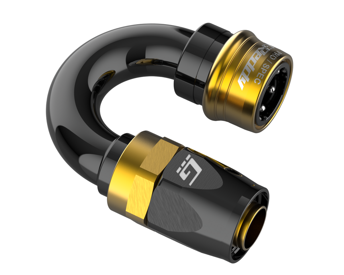 GReddy - GReddy PRO/SPEC -08 Quick-Release Swivel Hose End(s) - Black / Gold anodized - 12860845