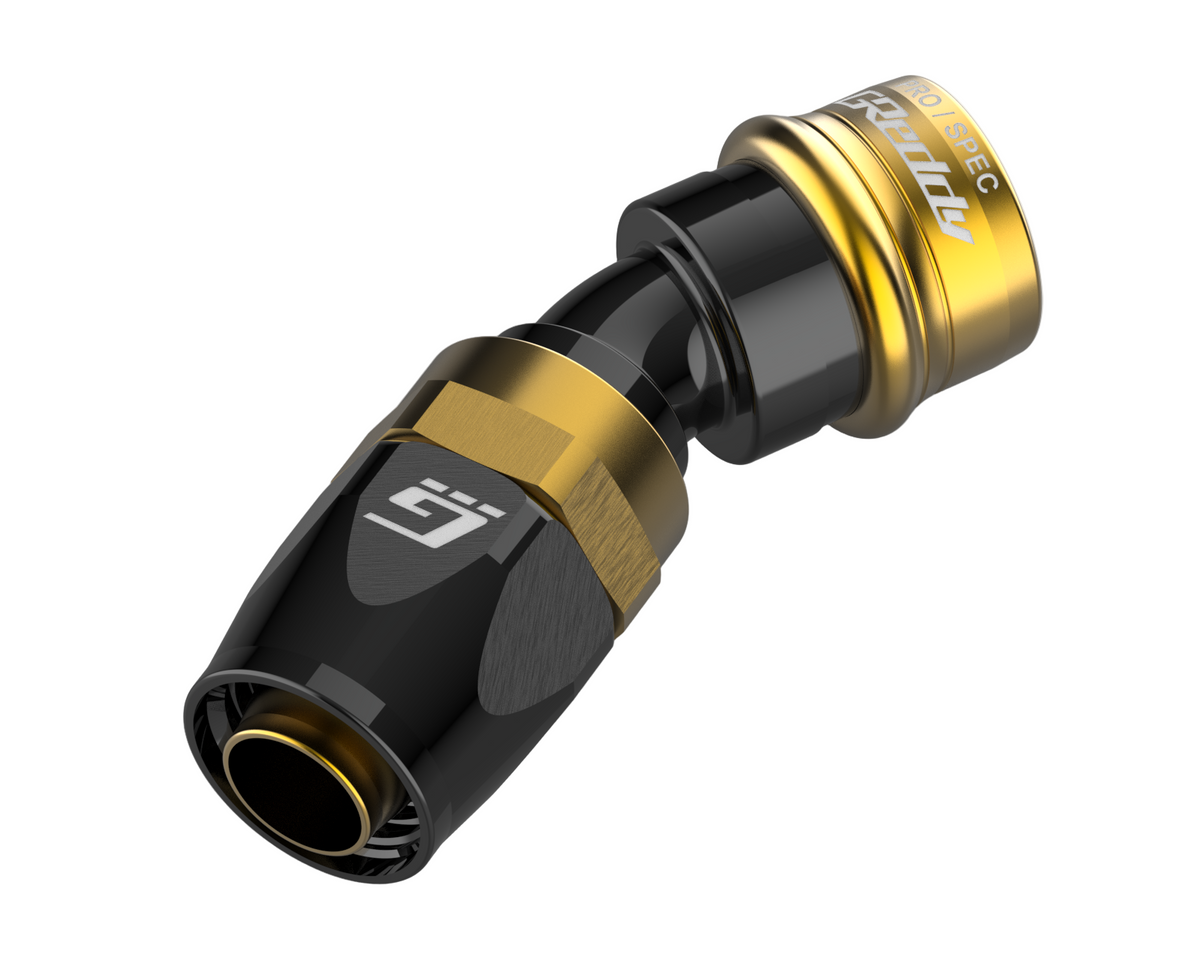GReddy - GReddy PRO/SPEC -12 Quick-Release Swivel Hose End(s) - Black / Gold anodized - 12871202