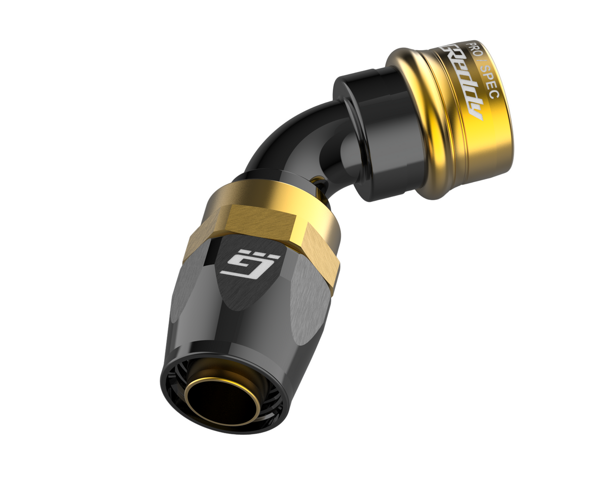 GReddy - GReddy PRO/SPEC -08 Quick-Release Swivel Hose End(s) - Black / Gold anodized - 12870804