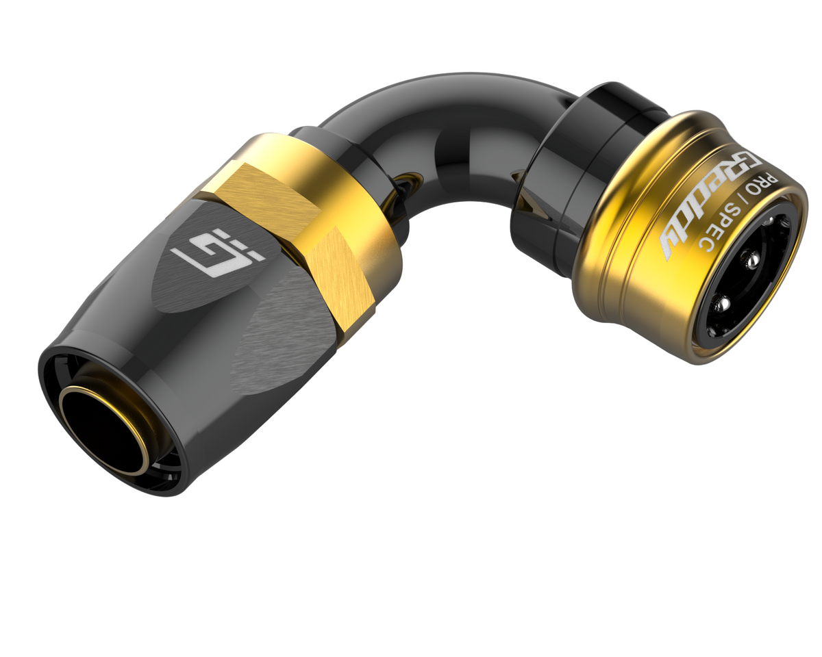 GReddy - GReddy PRO/SPEC -06 Quick-Release Swivel Hose End(s) - Black / Gold anodized - 12870603