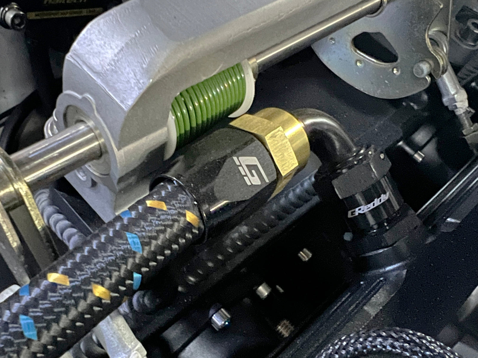 GReddy AN10 Reusable Hose Nylon Braided, Black/Gold/Blue - 12851000