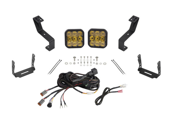 Diode Dynamics SS5 Bumper LED Pod Light Kit for 2019-Present Ram - Sport Yellow Combo - DD7614 for 2019-2024 Ram 1500 - front