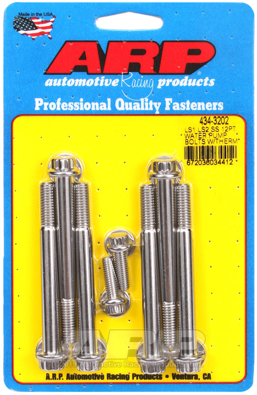 ARP LS1 LS2 SS 12pt Water Pump Bolts w/Thermostat Housing Bolts Kit - 434-3202