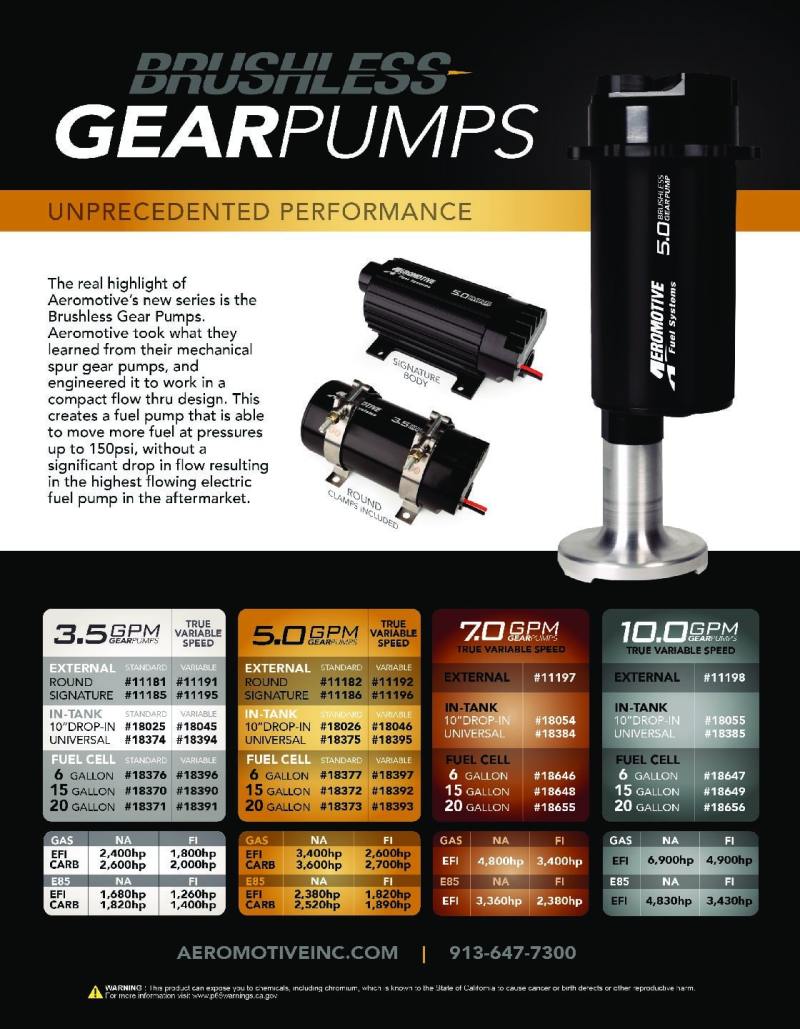 Aeromotive Variable Speed Controlled Fuel Pump - Module - w/Fuel Cell Pickup - Brushless Spur 5.0 - 18046