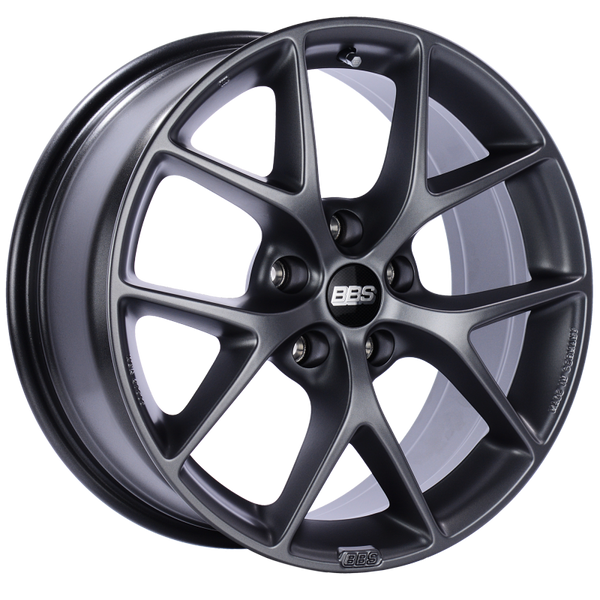 BBS SR 18x8 5x120 ET32 Satin Grey Wheel -82mm PFS/Clip Required - SR019SG by BBS - front view