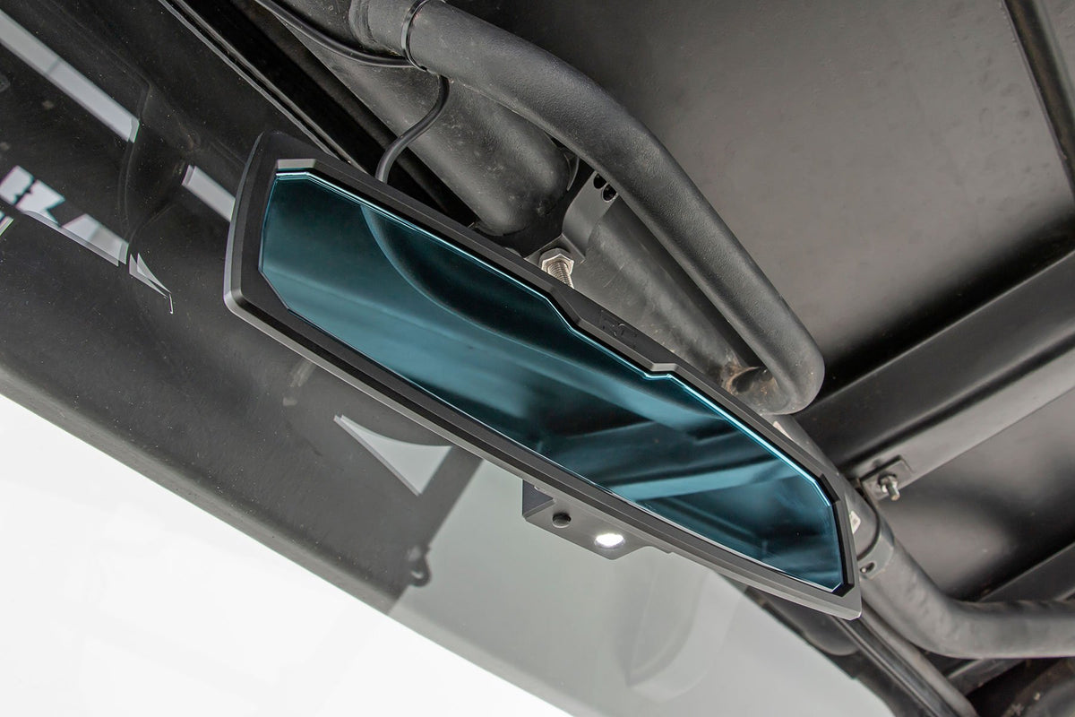 UTV Aluminum Rear View Mirror | Dome Light| 12&quot; | 1.75-2&quot; Mount