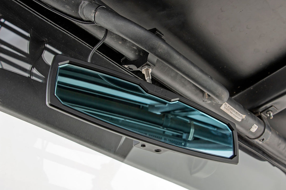 UTV Aluminum Rear View Mirror | Dome Light| 12&quot; | 1.75-2&quot; Mount
