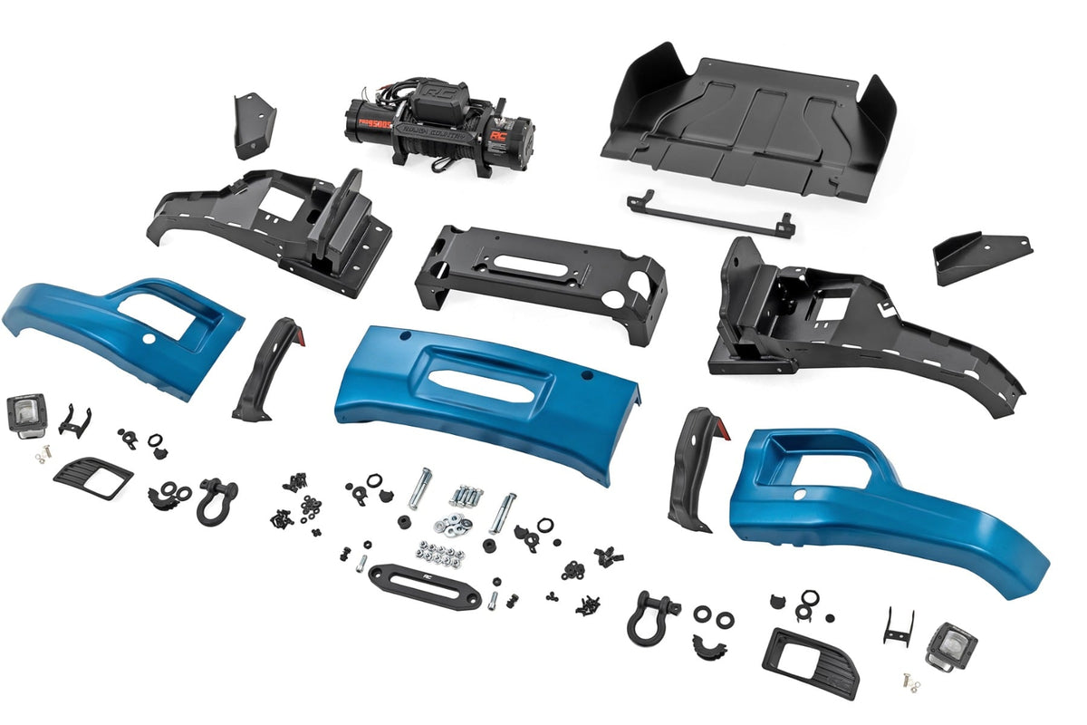 Rough Country - Front FXS Bumper - 12000S - GLT Glacier Blue - Chevy Silverado 1500 (23-26) - 13007-GLT