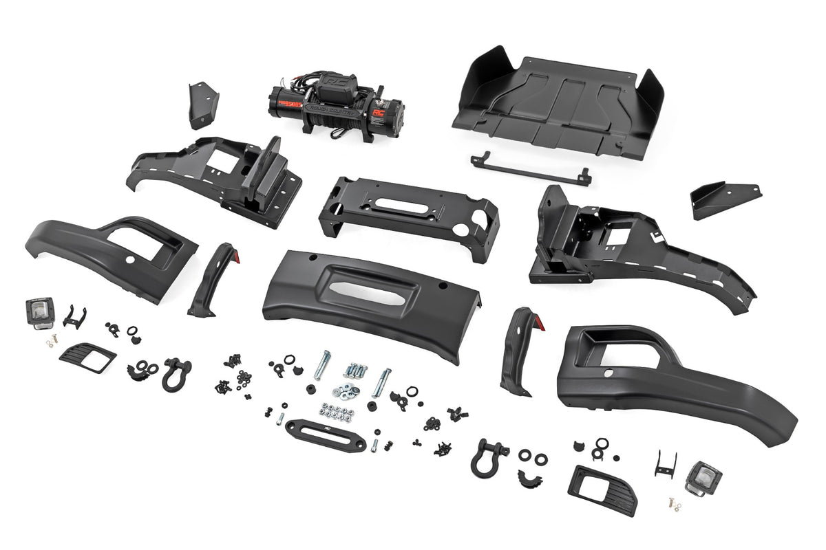 Rough Country - Front FXS Bumper - 12000S - GBA Black - Chevy Silverado 1500 2WD/4WD (23-26) - 13007-GBA