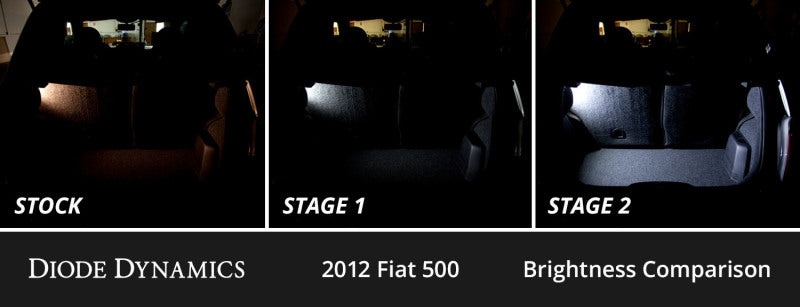 Diode Dynamics 12-19 Fiat 500 Interior LED Kit Cool White Stage 1 - DD0501 by Diode Dynamics - angle view