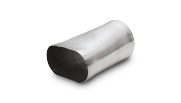 Vibrant 3.5in oval (Nominal) x 3.5in Round Transiton adapter T304 SS 6in long - 13171