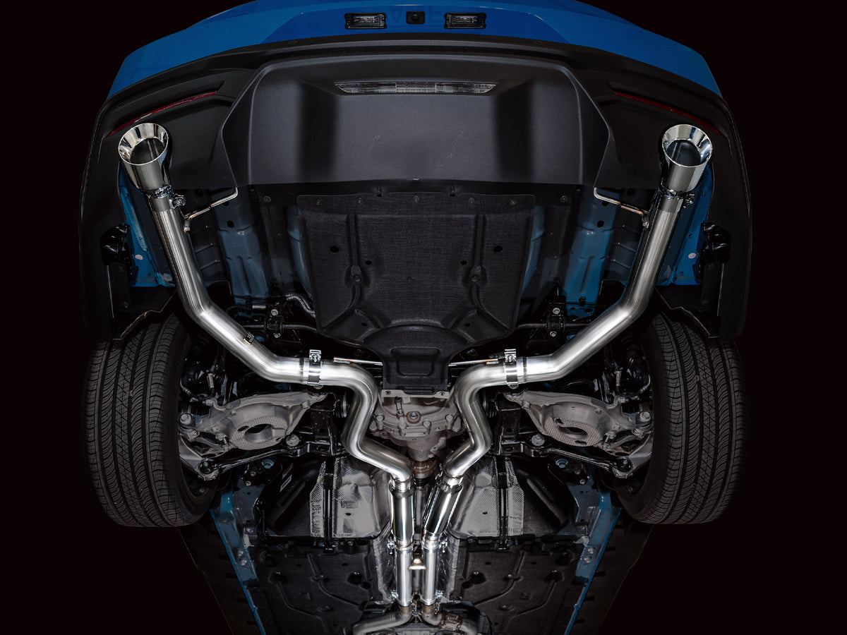 AWE 2024 Ford Mustang GT Fastback S650 RWD Track Edition Catback Exhaust w/ Dual Chrome Silver Tips - 3020-32650