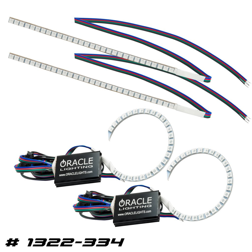 Clearance - Oracle 15-17 Ford Focus RS-ST DRL Upgrade w- Halo Kit - ColorSHIFT w- BC1 Controller