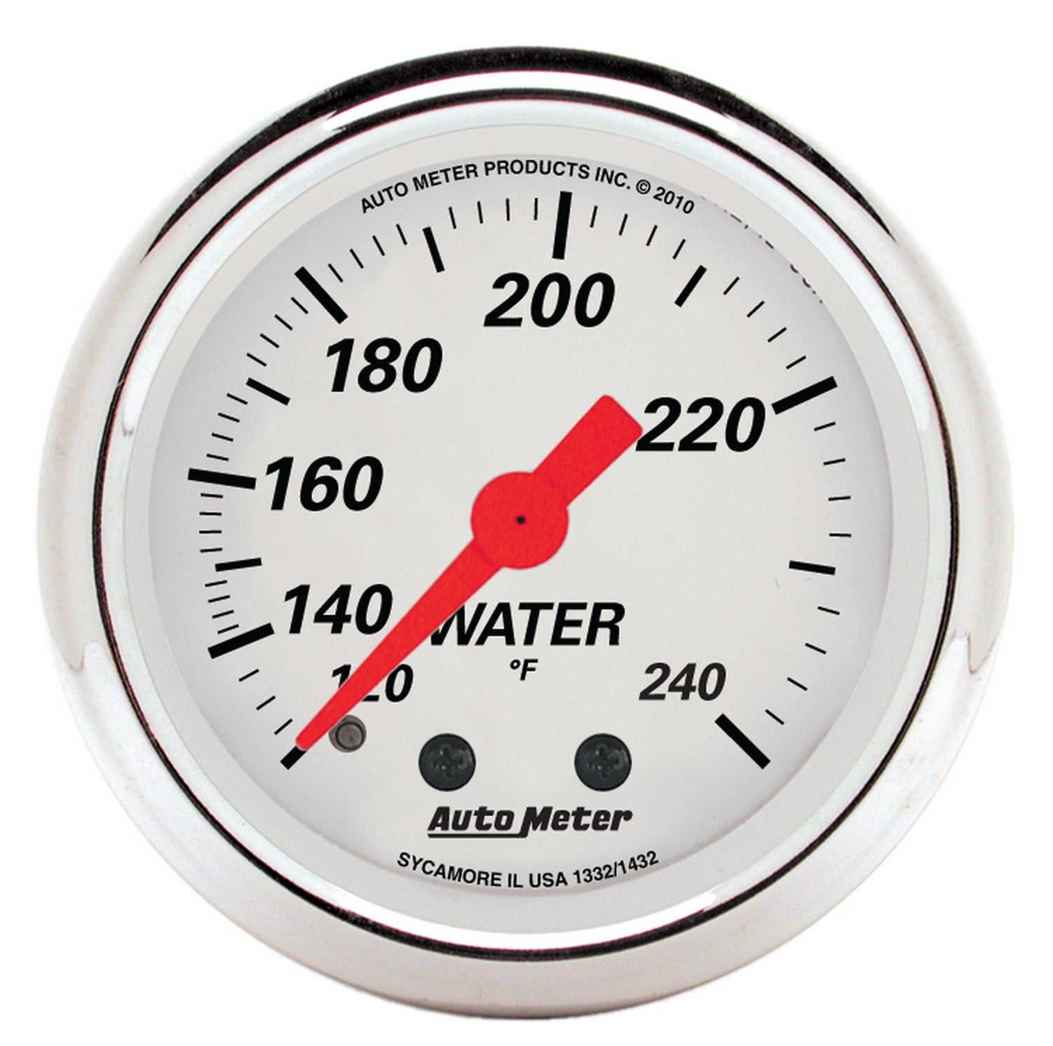 AutoMeter Gauge Water Temp 2-1/16in. 120-240 Deg. F Mech Arctic White - 1332