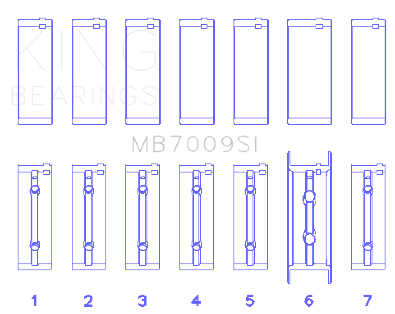 King 89-15 Dodge Cummins Diesel 5.9L 6.7L Inline 6 (Size 0.5mm) Main Bearing Set - MB7009SI0.5