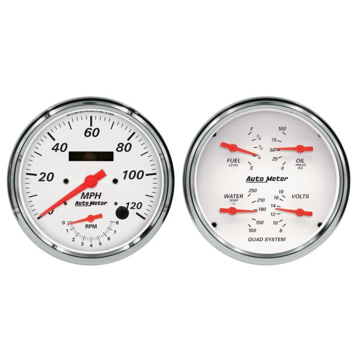 Autometer Arctic White Quad & Tach/Speedo 5in. - 2 pc. - 1352