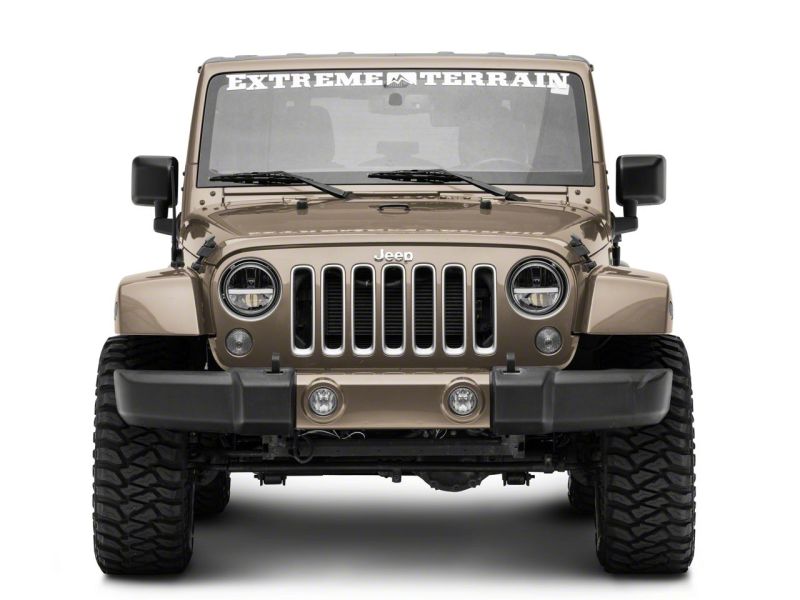 Raxiom 97-18 Jeep Wrangler TJ &amp; JK Axial 7-In LED Headlights w/ DRL - Blk Housing (Clear Lens) - J143372