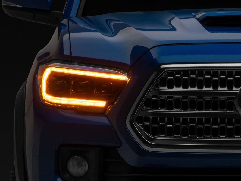 Raxiom 16-23 Toyota Tacoma CXR Series V2 LED Projector Headlights- Black Housing- Clear Lens - TT44175 - front view
