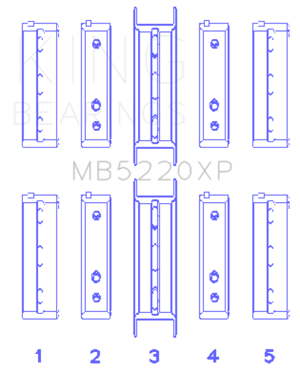 King Subaru WRX/STi EJ20 EJ22 EJ25 Flange #3 Position (Size .025) Performance Main Bearing Set - MB5220XP.026