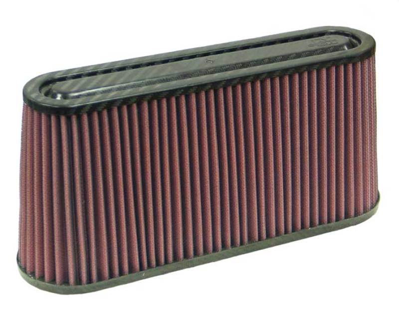 K&amp;N Universal Air Filter Carbon Fiber Top 12in Flange ID x .875in Flange Length x 5.75in Height - RF-1050