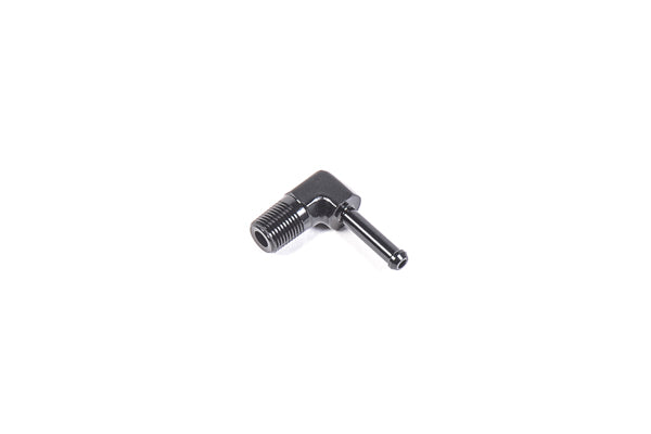 Radium Engineering 1/8in NPT Male to 3/16in Barb 90 Degree Fitting - 14-0344